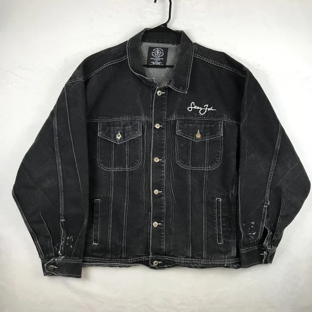 Sean John Denim Jacket Shirt Sean John Jean Outfits Shop Sean John Denim Shirt Free Shipping Sean  John SCRIPT LOGO